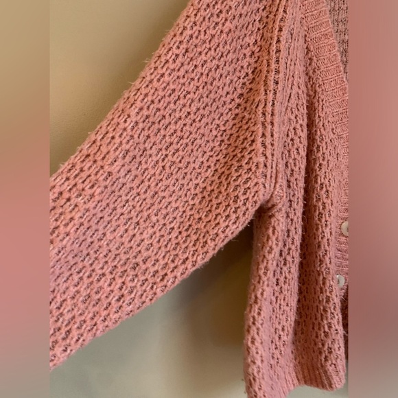 ASOS DESIGN Chunky Oversized Cardigan Dusty Pink Size 14 clean girl - Picture 3 of 7